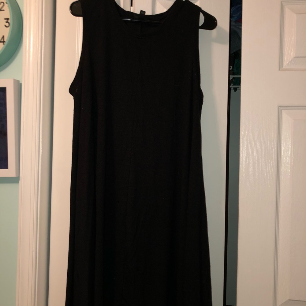 Mid length black dress